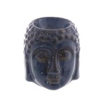 Br�le - parfum t�te de bouddha bleu en c�ramique 8 cm