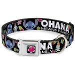 Buckle down dc - wdy339 - l s�cheuse lilo et stitch hibiscus fleur en couleur noir rose collier de chien ...