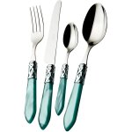 Bugatti, aladdin, set de 24 couverts en acier inoxydable 18 / 10, anneau chrom� et manche vert eau avec ...