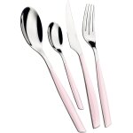 Bugatti, glamour, ensemble de 24 couverts en acier inoxydable 18 / 10 et manche de couleur lotus rose. ...