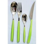 M�nag�re 24 pi�ces glamour vert - bugatti - acier inox 18 / 10 - manche en san - lavable en lave vaisselle ...