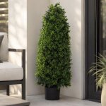 Buis artificiel hwc - q89, buis (buxus) en pot, arbre d�coratif, plante artificielle, forme conique, ...