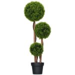 Buis artificiel topiaire artificielle 3 boules h. 110 cm pot inclus