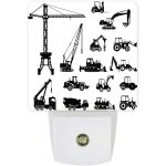 Bulldozer pelle noir plug - in led veilleuses du crpuscule a l'aube pour salon, chambre a coucher, cuisine ...