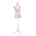 Buste de couture de femme en coton blanc motifs � rosiers