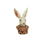 Buste lapin heinz blanc r�sine 27x23x50cm