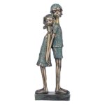 By sigris figura pareja de pie dorado de resina 39x8x15cm figura de persona decoraci�n hogar figuras ...