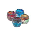 By sigris porta velas de cristal incluye 4 unidades decoraci�n jarrones y porta velas colecci�n india ...