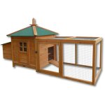 Cabane clapier a lapins rongeurs poulailler lapini�re ou autres petits animaux 165 cm en bois brun helloshop26 ...