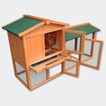 Cabane clapier a lapins rongeurs poulailler lapini�re ou autres petits animaux en bois 1465 x 520 x 855 ...