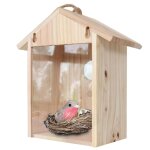 Cabane a oiseaux en bois naturel avec ventouses pour cardinaux, dcoration de jardin