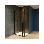 Cabine de douche d'angle lucid 201 riho 100x80 x200cm avec porte battante - -