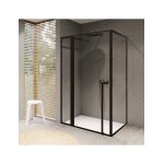 Cabine de douche d'angle lucid 203 riho 130x80 x200cm avec porte battante - -