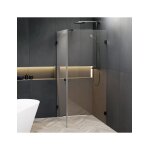 Cabine de douche d'angle scandic nxt 201 riho 90x90 x200cm � charni�re noire - noir - gauche - noir - ...