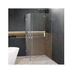 Cabine de douche d'angle scandic nxt 209 riho 90x90 x200cm � charni�re chrom�e - chrom� - chrom� - -