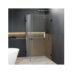 Cabine de douche d'angle scandic nxt 209 riho 90x90 x200cm � charni�re noire - noir - noir - -