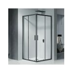 Cabine de douche cadre noir  portes coulissantes hamar 207 riho 80x80 x200cm - noir - noir - -