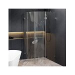 Cabine de douche de cercle scandic nxt 309 riho 100x100 x200cm � charni�re chrom�e - chrom� - chrom� ...