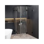 Cabine de douche de cercle scandic nxt 309 riho 100x100 x200cm � charni�re noire - noir - noir - -