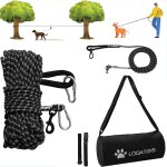 Câble d'attache pour chien 3 en 1, 15m 30m système de trolley portable, laisse réfléchissante pour la ... Câble d'attache pour chien 3 en 1, 15m 30m système de trolley portable, laisse réfléchissante pour la ...