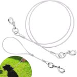 C�ble d'attache pour chiens, 6. 6 ft laisse en m�tal anti - mastication c�ble d'attache en fil d'acier ...