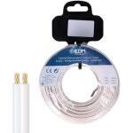 C�ble audio - edm - bobine parall�le 2 x 0, 75 mm - blanc - 15 m - mono couleur
