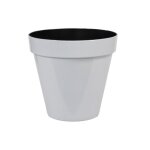 Cache - pot plastique brillant 16x9. 5cm blanc