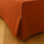 Cache sommiers 100% coton terracotta