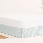 Cache - sommier en coton de 30 cm de haut aqua marine 140x200 cm