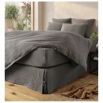 Cache sommier gaze de coton 180 x 200 cm gaia granit