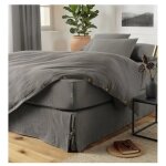 Cache sommier gaze de coton 90 x 190 cm gaia granit