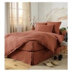 Cache sommier gaze de coton 90 x 190 cm gaia terracotta