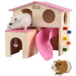 Cachette pour petits animaux de compagnie pour hamsters avec echelle d'escalade amusante, toboggan, cabane ...