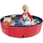 Cacsps piscine pliable surdimensionn�e en plastique dur portable pour chiens, chats et enfants, animaux ...