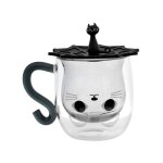 Cadeau femme verre tasse double paroi tasse noir chat avec poign�e mug tasse a cafe cadeau anniversaire ...