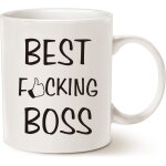 Cadeaux de no�l tasse a caf� dr�le best boss pour la journ�e des patrons blanc 11 oz, travail et bureau, ...