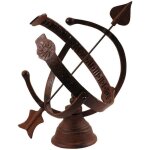 Cadran solaire � poser en fonte rouille 31x24cm