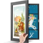 Cadre a3 ouvrant pour dessins d'enfants, 34x46 cm noir, mdf & acrylique, capacit� 50 - 200 feuilles, ...