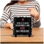 Cadre photo - ardoise - 15cm x 15cm - noir - design contemporain - bureau
