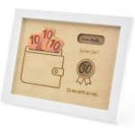 Cadre pour cadeaux avec porte - billets blanc vintage 27x21 cm