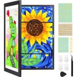 Cadre pour dessins a3 enfant noir 34x46 cm, pr�sentoir art ouvrant magn�tique avec rangement jusqu'� ...
