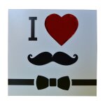 Cadre imprim� mystery - 24 x 24 cm. - i love moustache