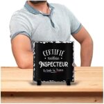 Cadre photo - inspecteur certifi� - ardoise - 15cm x 15cm - noir - bureau