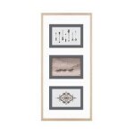 Cadre p�le - m�le multivues 3 photos en bois et verre 24 x 51 cm