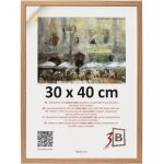 Cadre photo 30x40 cm en bois classique 3 - b ch�ne brun, mdf, verre acrylique, dos mdf stable, suspension ...