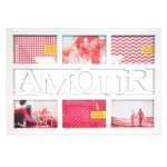 Cadre photo amour rectangulaire pour 6 photos pele mele
