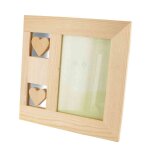 Cadre photo en bois coeurs 20 x 20 x 1 cm