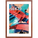 Cadre photo en bois massif marron pour affiche 50x70 cm, vitre acrylique hd plexiglas, passe - partout ...