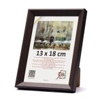 Cadre photo en bois vik 10x15 cm pin moka finition mate avec verre acrylique support chevalet et attache ...