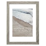 Cadre photo en bois  waves , gris, 40 x 50 cm